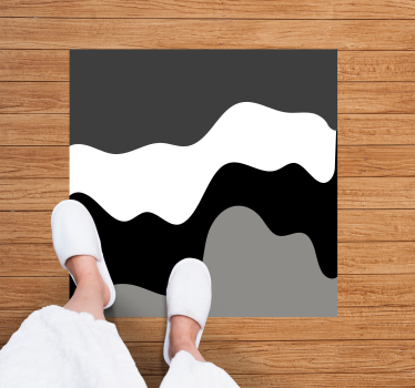 Vinyl Teppich minimalistisch wellenförmige kontrastmuster - TenStickers