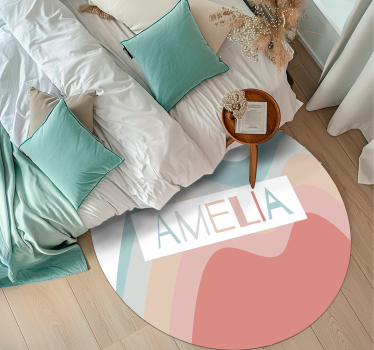 Abstraktes buntes Design Vinyl Teppich mit Name - TenStickers
