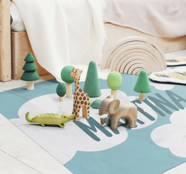 Vinyl Teppich kindlich klassische wolken mit namen - TenStickers