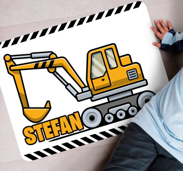 Vinyl Teppich kindlich kundenspezifisches baufahrzeug - TenStickers