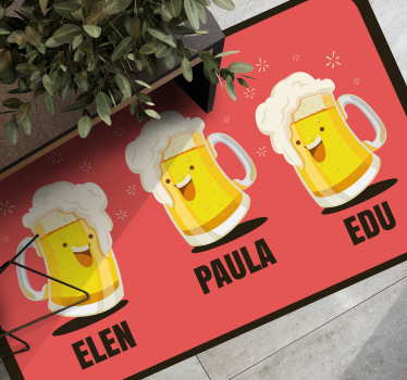 Vinyl Teppich Eingang benutzerdefinierte bierkrüge - TenStickers