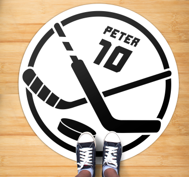 Vinyl Teppich mit Namen hockey-emblem personalisiert - TenStickers