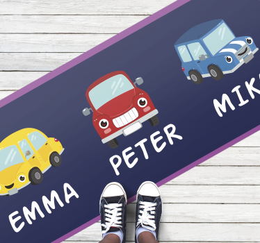 Vinyl Teppich Eingang individuelle bunte fahrzeuge - TenStickers