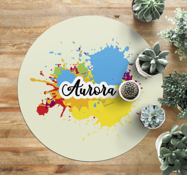 vinyl teppich strukturiert splash-artwork mit namen - TenStickers