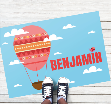 Vinyl Teppich kindlich roter luftballon mit namen - TenStickers