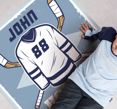 Vinyl Teppich mit Namen personalisiertes hockey-emblem - TenStickers