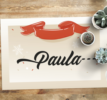 Vinyl teppich weihnachten beige design mit namen - TenStickers