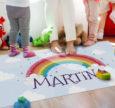 Vinyl Teppich kindlich regenbogen benutzerdefinierter name - TenStickers