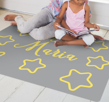 Vinyl Teppich kindlich sternengelber name - TenStickers