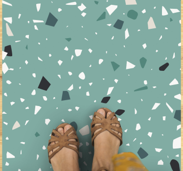 Vinyl teppich steinoptik im grünen terrazzo-stil - TenStickers