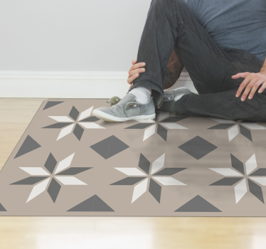 Vinyl Teppich beige sternmuster - TenStickers