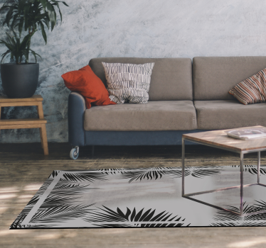 Vinyl Teppich Blumen tropische palmensilhouette - TenStickers