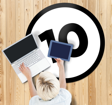 Vinyl Teppich Schlafzimmer anpassbare Kreisnummer - TenStickers