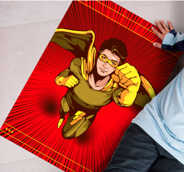 Vinyl Teppich kindlich superhelden-actionpose - TenStickers