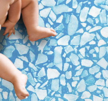 Vinyl Teppich Steinoptik kühles azurblaues mosaik - TenStickers