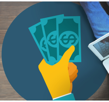 Vinyl Teppich kindlich hand hält bargeld - TenStickers