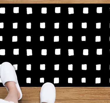 Vinyl teppich minimalistisch schwarz-weiß quadratmuster - TenStickers