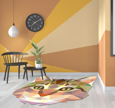 Geometrische Katze Vinyl Teppich Tier - TenStickers