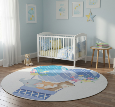 Vinyl teppich tiere aquarell tiere heißluftballon - TenStickers