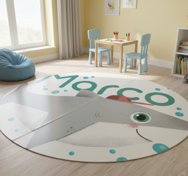 Vinyl teppich tiere baby hai mit namen - TenStickers