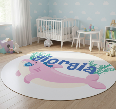 Vinyl teppich tiere baby hai mit namen mädchen - TenStickers