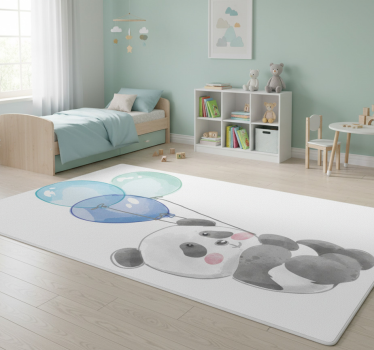 Vinyl teppich tiere baby mit drei luftballons - TenStickers