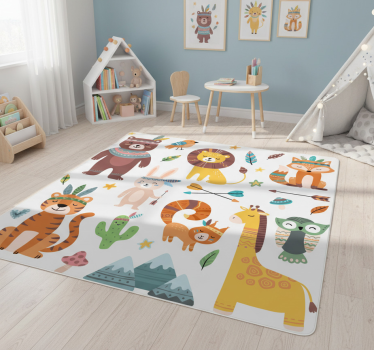 Vinyl teppich tiere baby wilde tiere - TenStickers