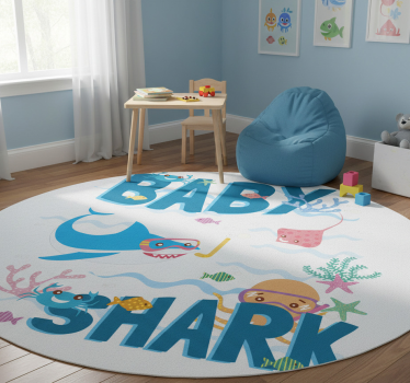 Vinyl teppich tiere babyblauer hai - TenStickers