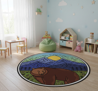 Vinyl teppich tiere bär in landschaft - TenStickers