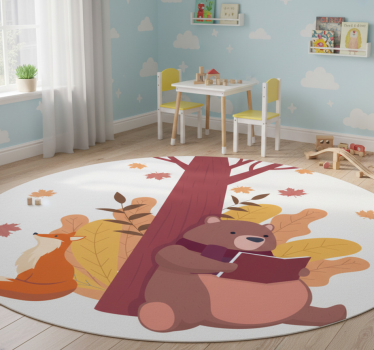 Vinyl teppich tiere baum mit tieren - TenStickers