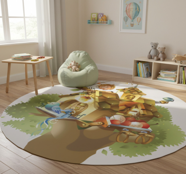 Vinyl teppich tiere baumhaus - TenStickers