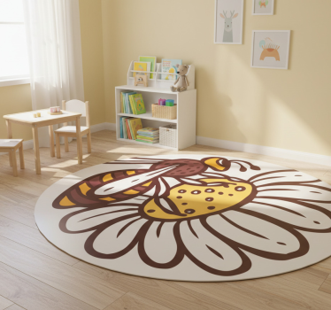 Vinyl teppich tiere biene auf blüte - TenStickers