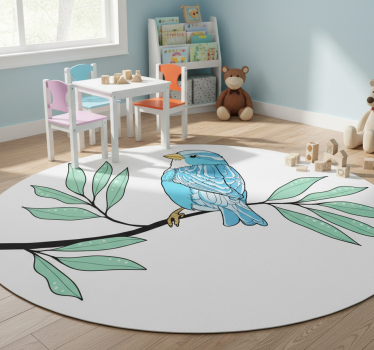 Vinyl teppich tiere blau gefiederter vogel - TenStickers