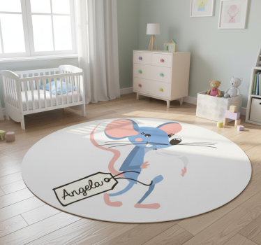 Vinyl teppich tiere blaue maus mit namen - TenStickers
