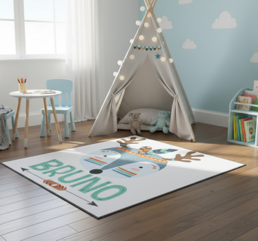 Vinyl teppich tiere nordic reh mit namen - TenStickers