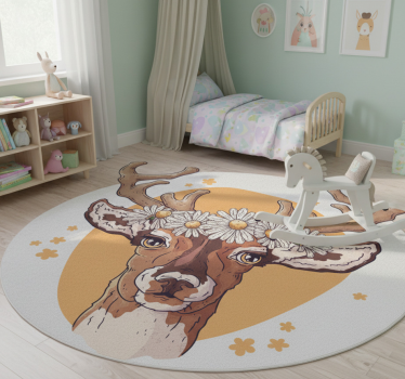Vinyl teppich tiere blühender hirsch - TenStickers