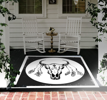 Vinyl Teppich Tiere böhmischer totenkopf - TenStickers