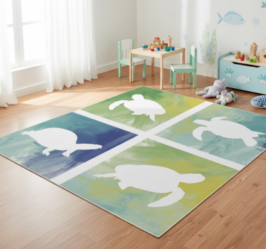 Vinyl teppich tiere bunte schildkröten fliesen - TenStickers