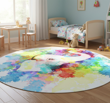 Vinyl teppich tiere bunter elefantensplash - TenStickers