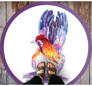 Vinyl Teppich Tiere buntes hähnchen coq - TenStickers