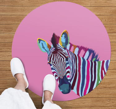 Vinyl Teppich Tiere buntes zebraporträt - TenStickers