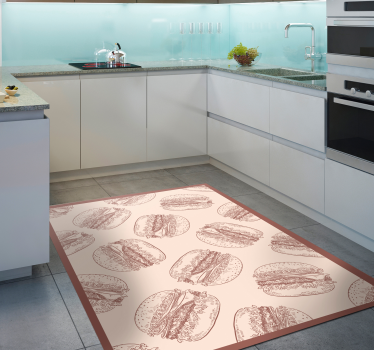 Vinyl Teppich Tiere burger illustrationen - TenStickers