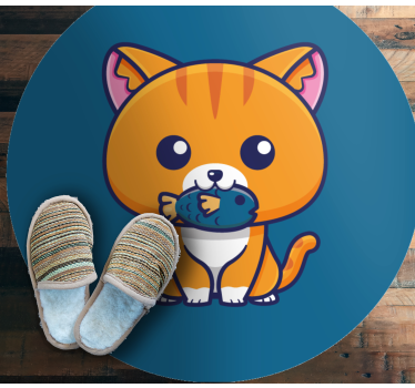 Vinyl Teppich Tiere cartoon-katzenkreis - TenStickers