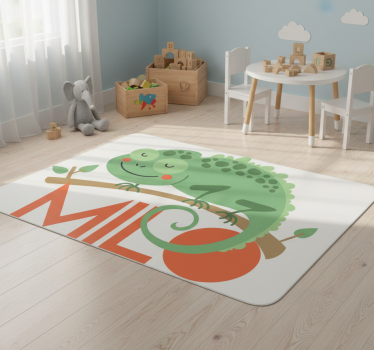 Vinyl teppich tiere chamäleon mit namen - TenStickers