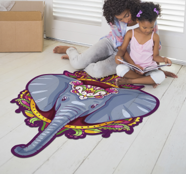 Vinyl Teppich Tiere dekorativer elefant - TenStickers