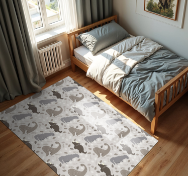 Vinyl Teppich Tiere dinosaurier graues muster - TenStickers