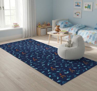 Vinyl teppich tiere eine von tausend orange fischen - TenStickers