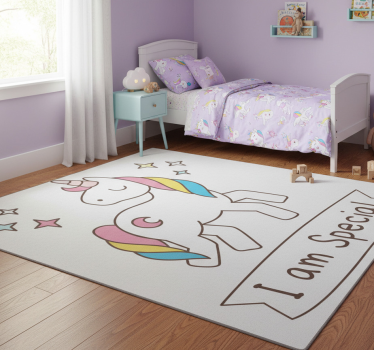 Vinyl teppich tiere einhorn mit besonderem spruch - TenStickers