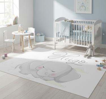Vinyl teppich tiere elefant schlafend auf wolken - TenStickers