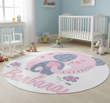 Vinyl teppich tiere elefanten mit herzen und namen - TenStickers